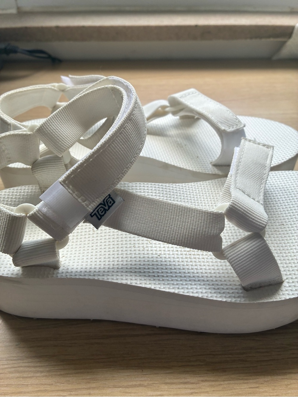 Teva White Strappy Platform Sandals